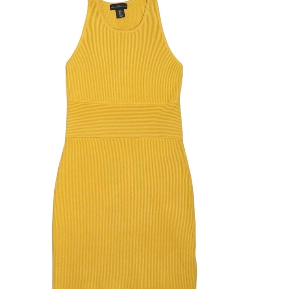 House of Harlow 1960 Ribbed Bodycon Dress in Marigold